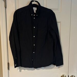 H&M Men's Black Casual Button-Down Shirt